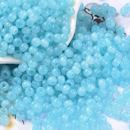 6/0 Imitation Jade Glass Seed Beads SEED-T006-04A-08-1