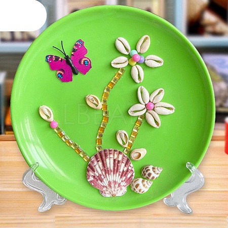 DIY Flower Pattern Shell Conch Disk Paste Painting For Kids DIY-P035-04-1