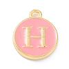 Golden Plated Alloy Enamel Charms X-ENAM-Q437-14H-1