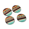 Transparent Resin & Walnut Wood Pendants RESI-TAC0017-68A-01-3
