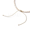 Glass with Natural Sea Shell Beads Braided Necklaces NJEW-JN04837-6