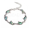 Whale Natural Abalone Shell/Paua Shell Link Bracelets for Women FS5984-6-1