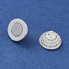 Brass Micro Pave Clear Cubic Zirconia Magnetic Clasps KK-P284-01B-S-2