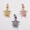 Brass Micro Pave Cubic Zirconia Charms ZIRC-G087-35-1