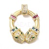 Brass Clear Cubic Zirconia Pendants KK-H433-41A-G-1