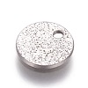 304 Stainless Steel Textured Pendants STAS-I098-01-8mm-P-2