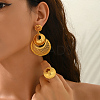 Alloy Hollow Round Stud Earrings & Cuff Rings Sets for Women FF3936-4