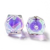 Two Tone UV Plating Rainbow Iridescent Acrylic Beads LS-TACR-D010-02G-3
