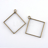 Rack Plating Alloy Rhombus Open Back Bezel Pendants LS-X-PALLOY-S047-22F-FF-1