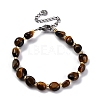 Natural Tiger Eye Beaded Bracelets for Women G-P563-07P-19-4