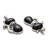 Synthetic Blue Goldstone Kitten Pendants G-P352-B03-2
