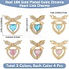 8Pcs 2 Colors Brass Micro Pave Cubic Zirconia Pendants KK-BBC0019-71-2