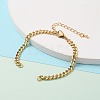 Two Tone Handmade Brass Curb Chain Bracelet Makings AJEW-JB00850-02-3
