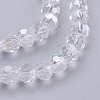 Faceted(32 Facets) Electroplate Glass Beads Strands X-EGLA-R016-4m-25-3