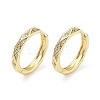 Brass Micro Pave Cubic Zirconia Hoop Earrings KK-CBA30C7-05G-4