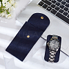 Rectangle Velvet Single Watch Storage Bag with Flip Cover ABAG-WH0044-46B-4