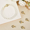 CHGCRAFT  6Pcs Brass Fold Over Clasp with Crystal Rhinestone KK-CA0002-69A-4