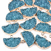 Electroplate Druzy Resin Semi Circle Pendants LS-RESI-S366-04A-1