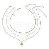 304 Stainless Steel Pendant 316 Surgical Stainless Steel & Plastic Pearl Paperclip Chain 3 Layer Necklaces for Women NJEW-JN05471-01-3