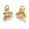 Brass Micro Pave Cubic Zirconia Charms ZIRC-H119-10G-2