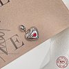 Rhodium Plated 925 Sterling Silver Enamel European Dangle Charms STER-P054-14P-1