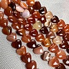 Natural Red Agate Beads Strands HEAR-PW0002-083-02-1