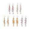 Glass Teardrop Cluster Dangle Earrings EJEW-JE05215-1