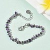 Natural Amethyst Chip & Non-magnetic Synthetic Hematite Beaded Bracelet for Women BJEW-Z148-02P-08-1