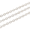 Rhodium Plated 925 Sterling Silver Flat Cable Chains STER-F052-04P-01-1