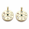 Brass Micro Pave Colorful Cubic Zirconia Pendants KK-S356-222G-NF-1
