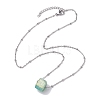 Electroplated Natural Quartz Beads Charm Necklaces NJEW-JN04789-5