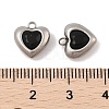 304 Stainless Steel Micro Pave Cubic Zirconia Charms STAS-S131-17P-01-3