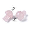 Natural Rose Quartz Pendants X-G-N0325-10I-3