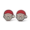 Christmas Printed Wooden Stud Earrings LS-EJEW-D046-05-2