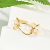 Brass Pearls Open Cuff Rings for Women KK-D301-04G-5