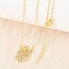 Brass Micro Pave Clear Cubic Zirconia Flame Pendant Adjustable Slider Necklaces KK-CBA4547-10G-2