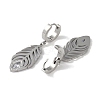 Feather 304 Stainless Steel Polymer Clay Rhinestone Dangle Earrings EJEW-L283-005P-2