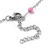 304 Stainless Steel with Enamel Satellite Chain Necklaces NJEW-G117-01P-01-3