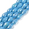 Opaque Solid Color Electroplate Glass Beads Strands LS-EGLA-N013-P8mm-B10-1