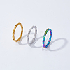 12Pcs 6 Style 304 Stainless Steel Bamboo Sticker Finger Ring for Women RJEW-DC0001-14-3