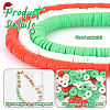 3 Strand 3 Colors Flat Round Handmade Polymer Clay Beads CLAY-PH0001-97-4