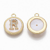 Brass Micro Pave Cubic Zirconia Pendants KK-T062-04R-NF-2