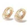 Brass Stud Earrings for Women EJEW-U026-03G-2