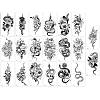 20Pcs 20 Styles Removable Temporary Water Proof Tattoos Paper Stickers DIY-CP0012-48A-1