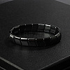 Non-Magnetic Synthetic Hematite Beaded Stretch Bracelets for Men FIND-PW0021-10B-1