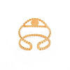 Ion Plating(IP) 304 Stainless Steel Open Pad Ring Cabochon Settings STAS-S119-157G-2