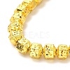 Electroplated Natural Lava Rock Beads Strands G-G984-05-4