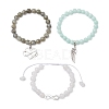 3Pcs Alloy Link & Charms Bracelets BJEW-JB12718-5