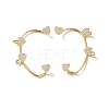 Clear Cubic Zirconia Heart Cuff Earrings EJEW-K093-26G-1