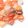 Heart Dyed Natural Agate Pendants G-Q371-01-1